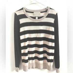 Banana Republic Womens Sweater stripped Wool Large old money Preppy Casual
